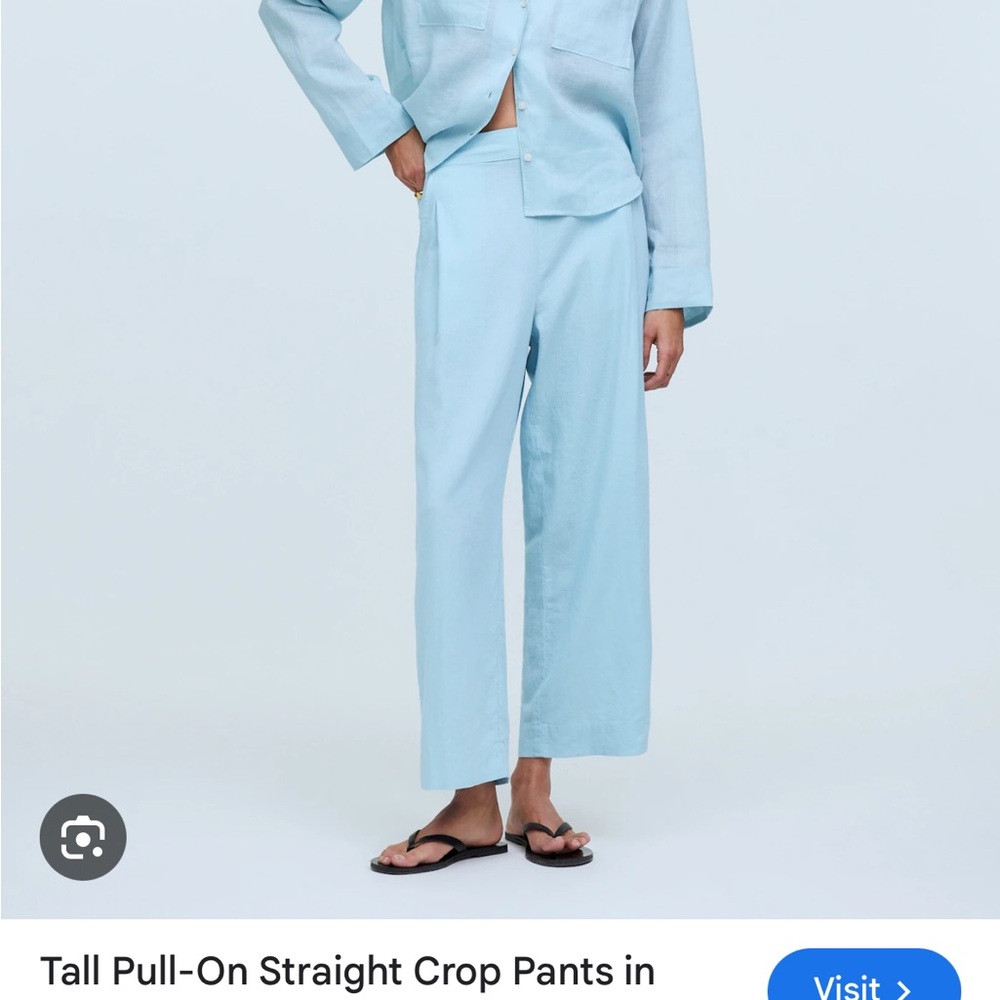 Madewell Pull-On  Crop Linen Blend Pants